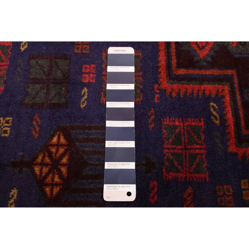 ECARPETGALLERY Hand-knotted Teimani Navy Wool Rug - 4'1 x 7'1