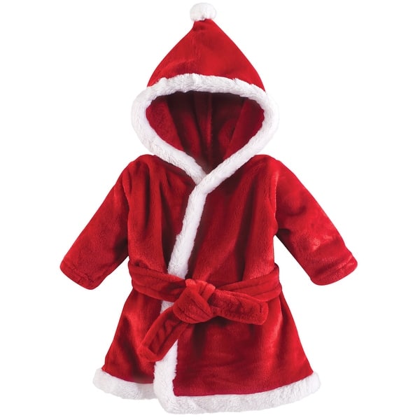 slide 1 of 1, Hudson Baby Infant Plush Animal Face Bathrobe, Santa, 0-9 Months - Santa - 0-9 Months 0-9 Months - Santa