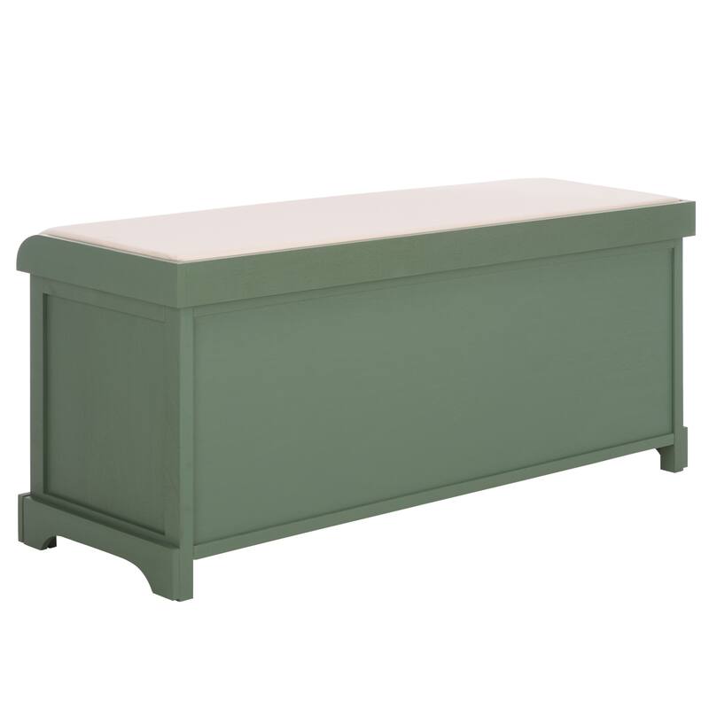 SAFAVIEH Eola Grey/ White Storage Bench - 47" x 16.1" x 19.9" - 47"W x 16"D x 20"H