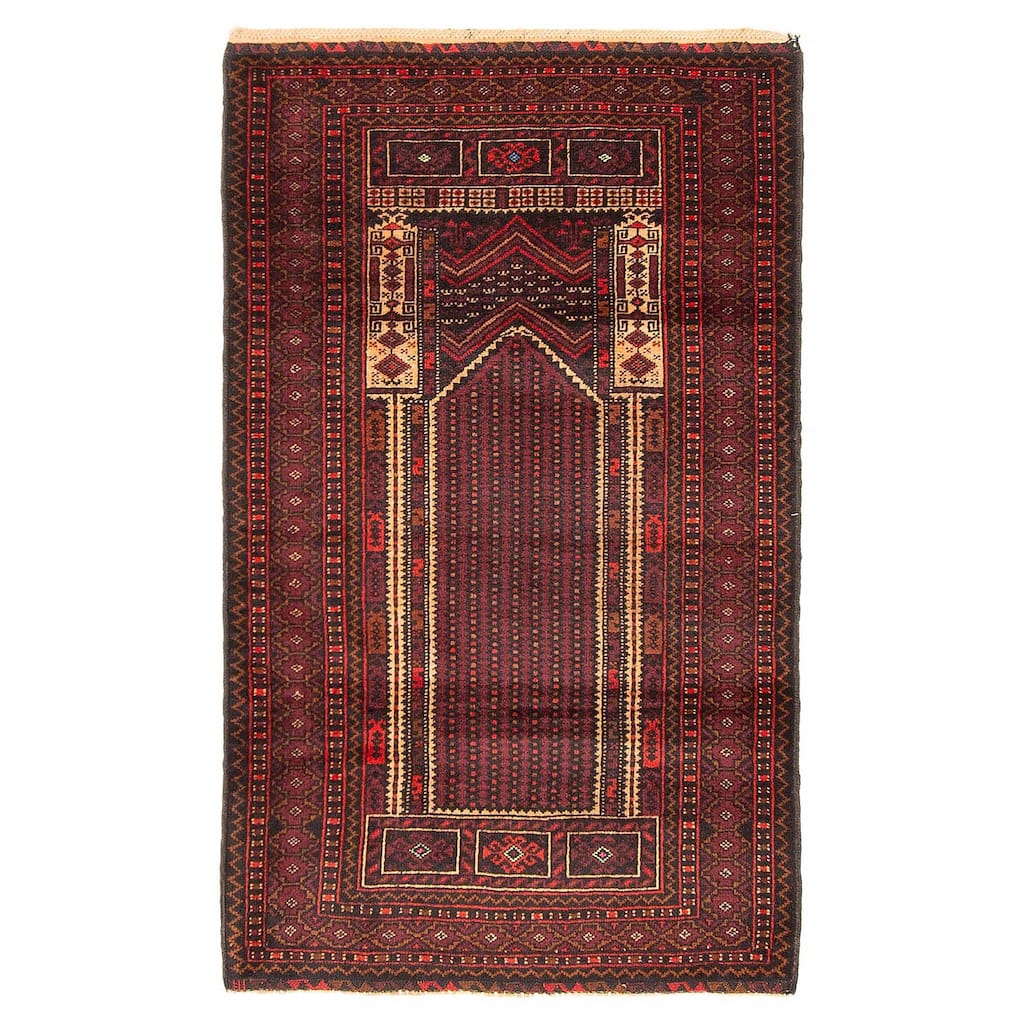 Teimani Burgundy Rug 2'7" x 4'6" - 2'7 x 4'6