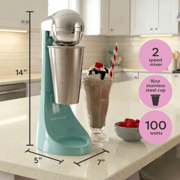 Nostalgia Two-Speed Electric Milkshake Maker and Drink Mixer - Bed