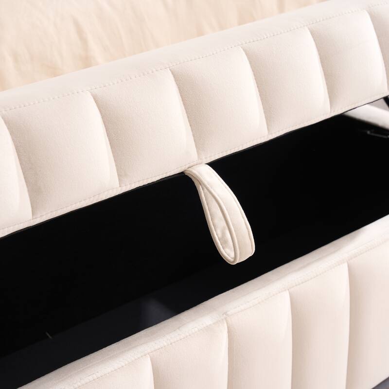 49.2"W Modern Storage Bench,Bedroom Ottoman Bench with Metal Legs