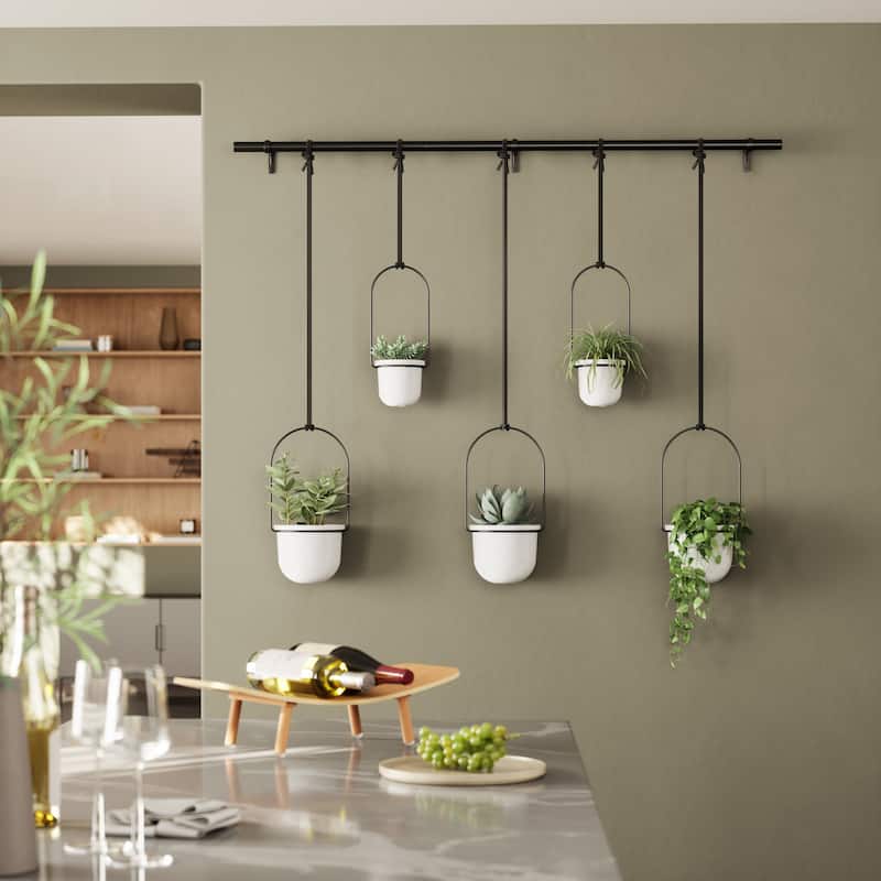 Umbra 1018086 Triflora 7-1/4" Wide Steel Hanging Planters