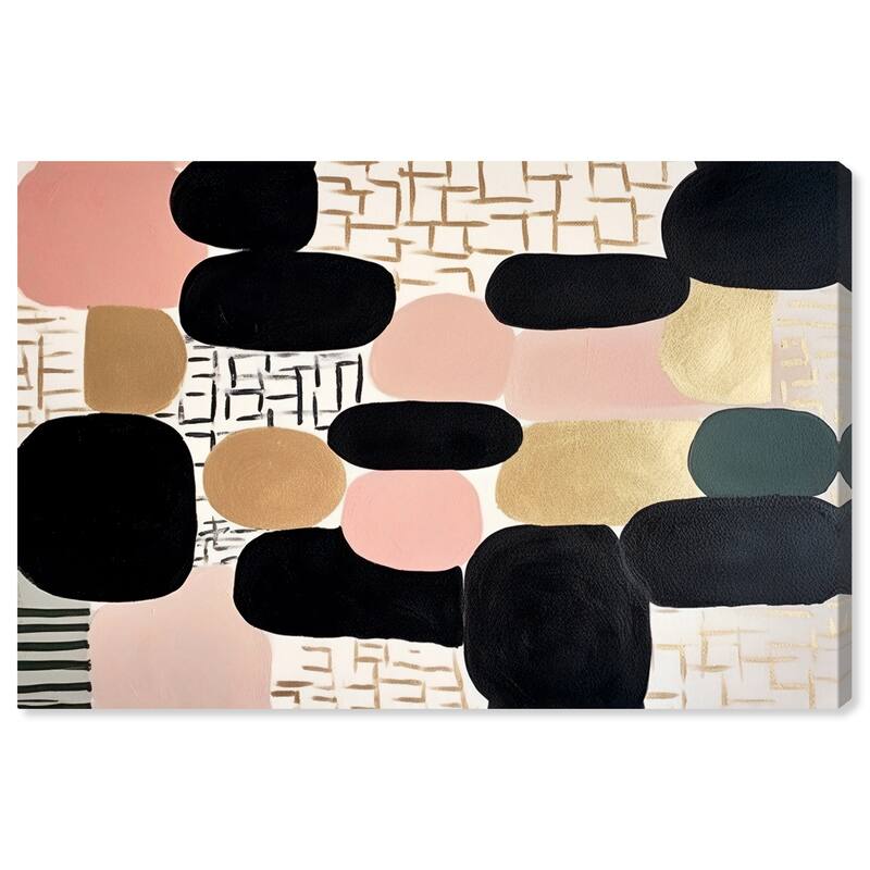 Wynwood Studio Canvas Abstract Capsule Abstract Black and Light Pink Glam Wall Art Canvas Print