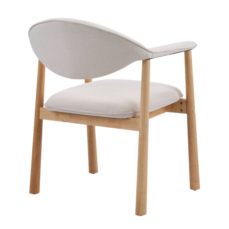 Christopher Knight Home - Modern Upholstered Rubber Wood Dining Chairs with Ergonomic Curved Back