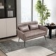 preview thumbnail 32 of 48, Loveseat With 2 Throw Pillows,Black Metal Legs Taupe