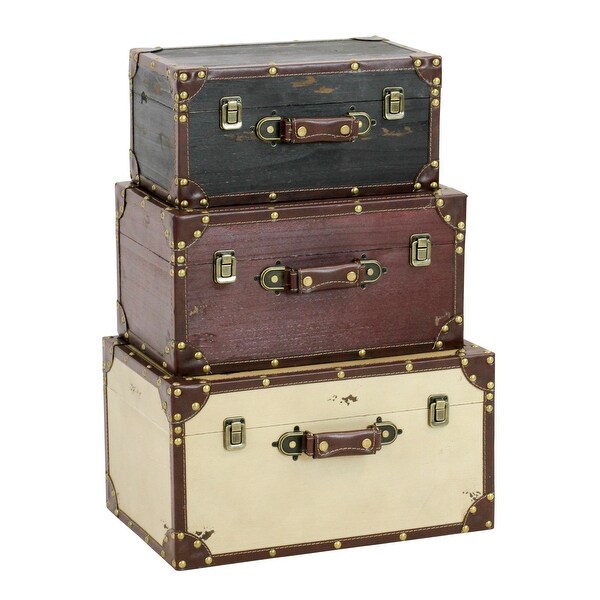 Aspire Home Accents 3279 Torrance Wood Trunks (Set of 3) - Black