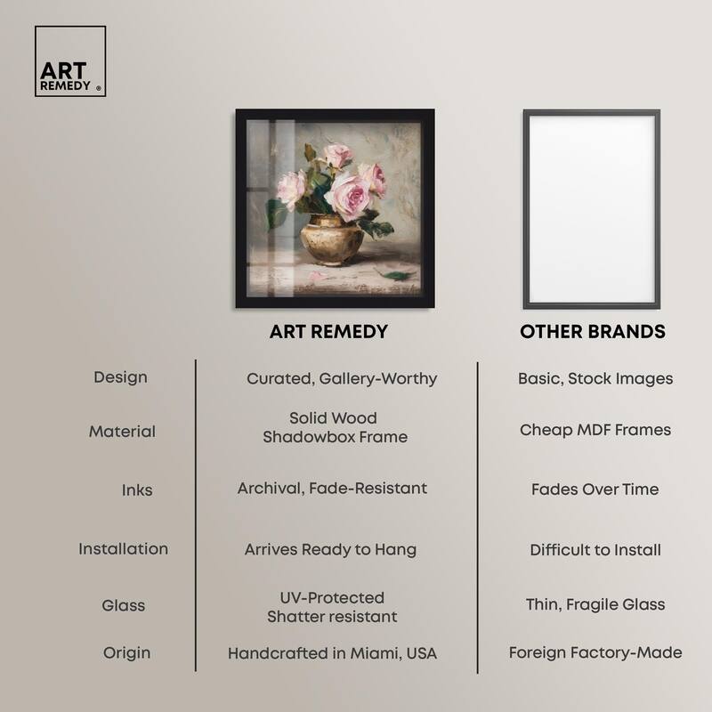 Pink Petals and Brass Shadowbox by Art Remedy