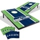 preview thumbnail 1 of 5, Seattle Seahawks NFL Compact 2x3 Tailgate Cornhole Board Set Include Carrying Case