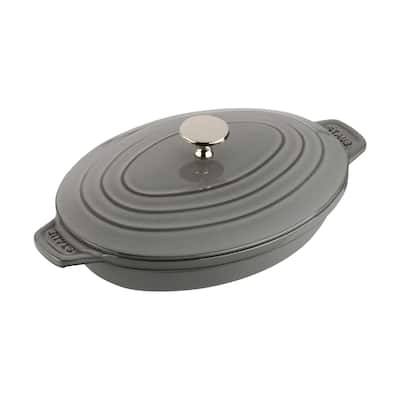 STAUB Cast Iron 9-inch x 6.6-inch Oval Covered Baking Dish - 9" x 6.6"