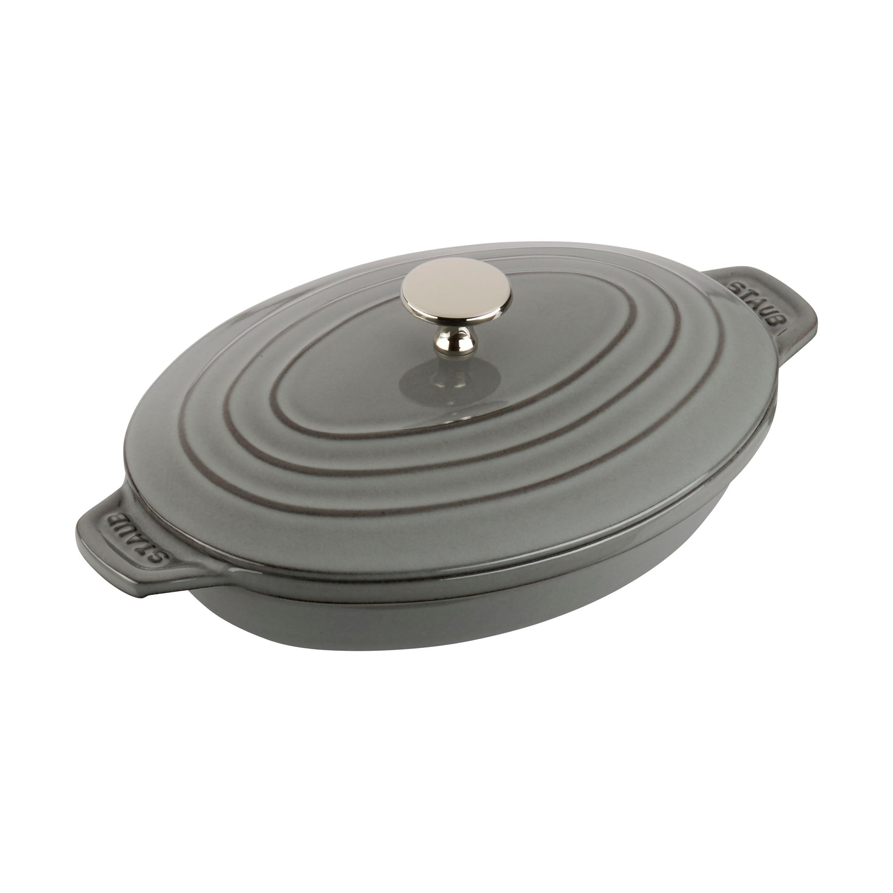 STAUB Cast Iron 9-inch x 6.6-inch Oval Covered Baking Dish