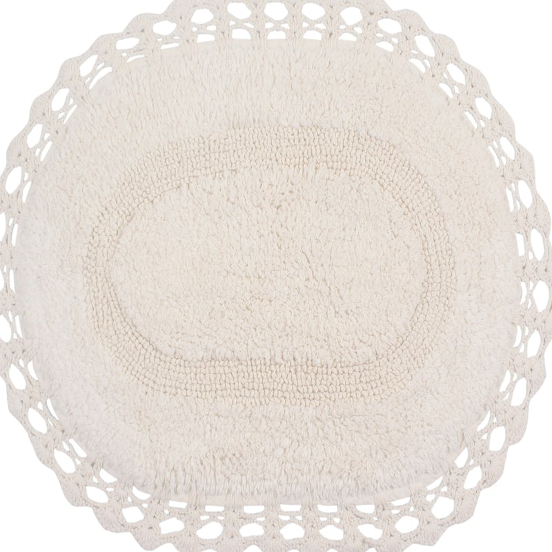 Hampton Contour Rug, Cotton Soft, Water Absorbent, Non Slip U Shape Contour Rug Machine Washable 20"x20" Contour