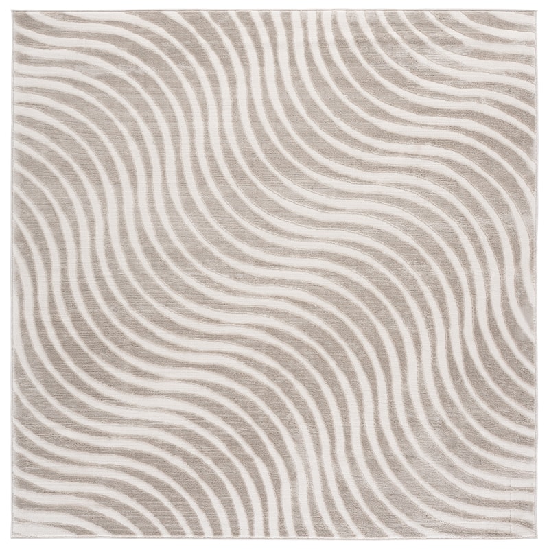 SAFAVIEH Saylor Necattin Modern Rug - 6'3" Square - Beige/Ivory