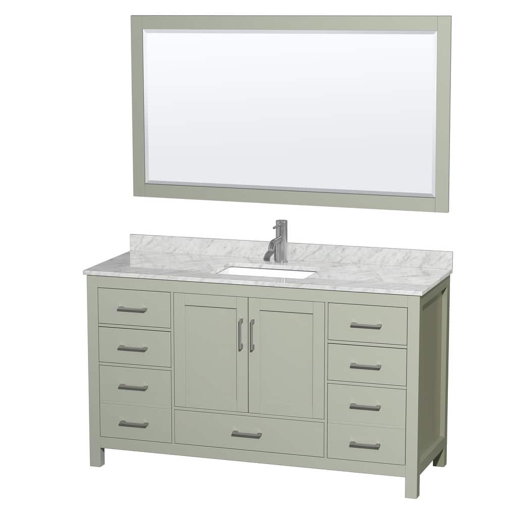 Wyndham Collection Sheffield Single Vanity Set, 58-inch Mirror