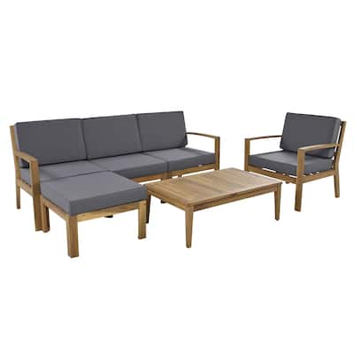 Acacia Wood Outdoor Sectional Sofa Set
