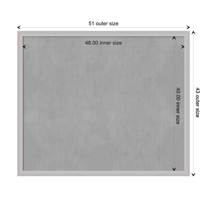 Amanti Art Low Luster Silver Framed Magnetic Board - Board Size 48x40