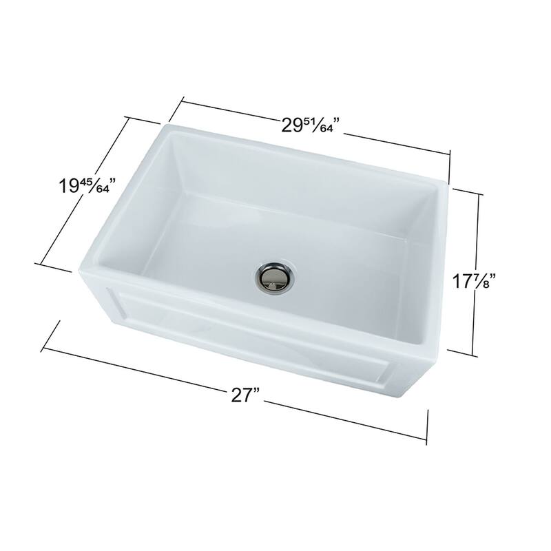 Transolid KF-FUSH302010 Versailles 30" Farmhouse Single Basin Fireclay