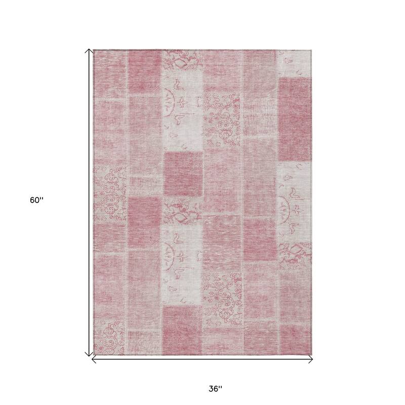 HomeRoots Patchwork Traditional Rectangle Outdoor Rug