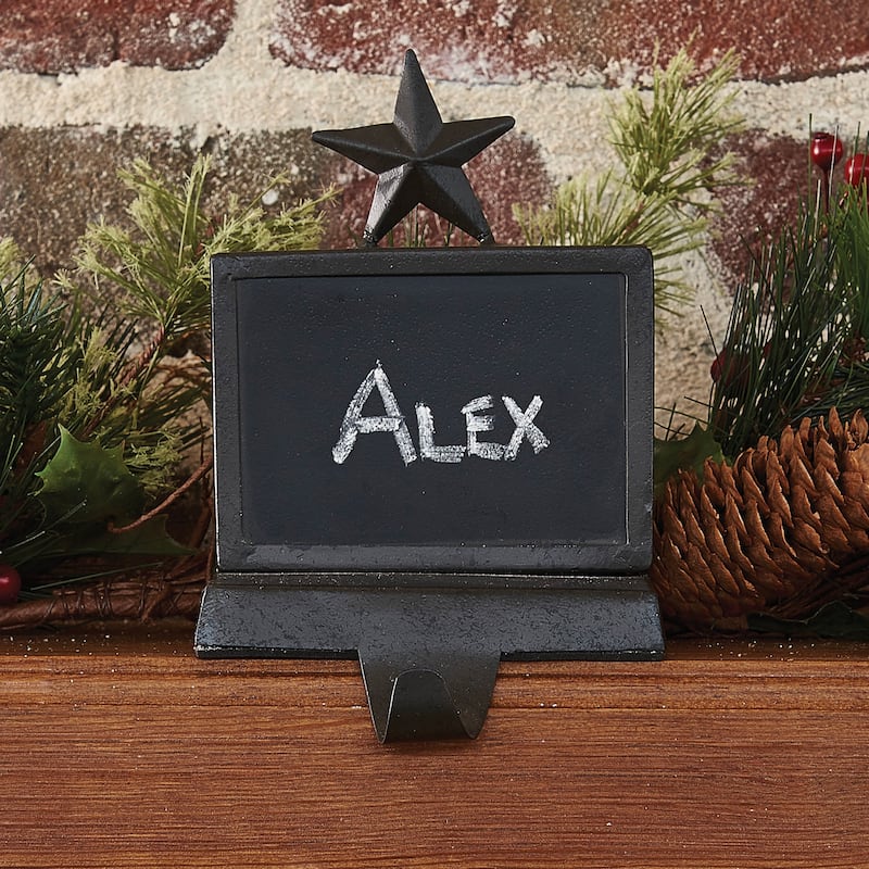 Park Designs Black Chalkboard Stocking Hanger 5"H - 5"H X 5"W X 5"L