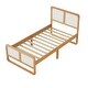 preview thumbnail 6 of 5, Modern Style Twin Size Solid Wood Platform Bed for Kids, Teens, Adults, No Need Box Spring, Walnut and White