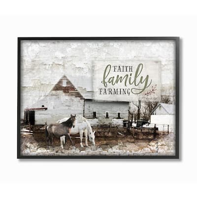Stupell Faith Family Farming Distressed Horses and Barn Photograph, 11 x 14, Design By Artist Jennifer Pugh - Multi-Color