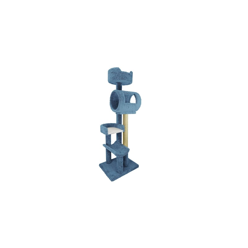 Multi-Level Climbing Cat Tower with Deep Beds and Sisal Rope Posts for Large Indoor Cats