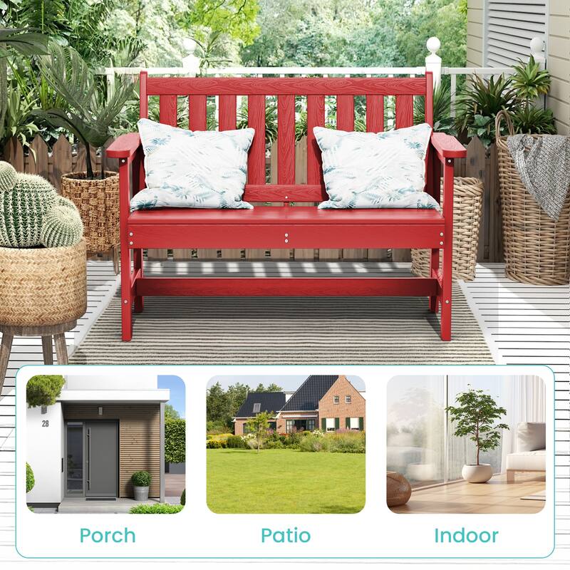 Outdoor 2-Person Garden Bench 42.92-in W x 35.83-in H
