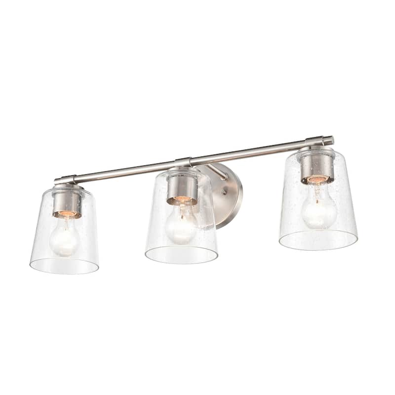 Millennium Lighting 3 Light Bathroom Vanity Fixture with Clear Seeded Glass Shades