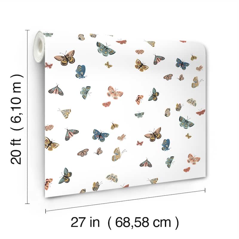 Rifle Paper Co. Butterfly House White Peel and Stick Wallpaper