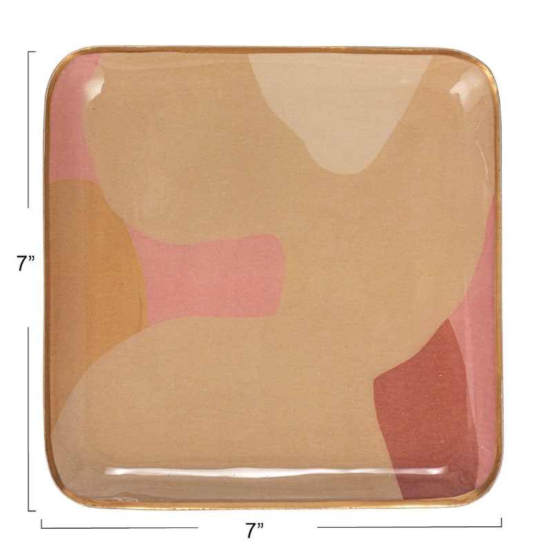 Abstract Enameled Metal Trays
