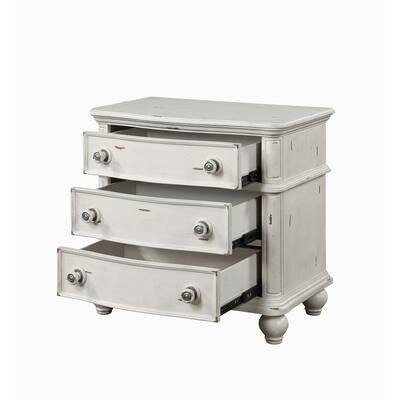 Antique White Storage Nightstand with 3-drawer