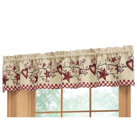 Country Heart Checkered Window Valance - 7.500 x 5.000 x 1.000