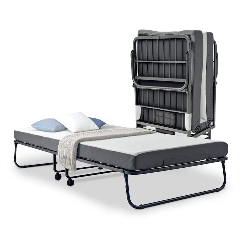 Empyrean Folding Bed with 5" Luxury Memory Foam Mattress - Black - Twin XL