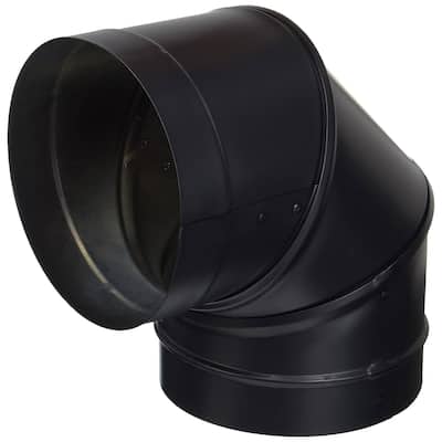 DuraVent DuraBlack 6" Drip Free Single Wall 90 Degree Elbow Stove Pipe, Black - 1.7