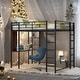 preview thumbnail 1 of 9, Industrial Modern Full Metal Loft Bed with 2 Shelves, 2 built-in ladders and Desk, Sturdy Construction & Guaranteed, Black
