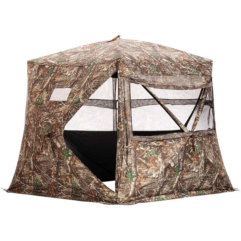 Rhino Hunting Low Hub Blind with Silent Slide Windows