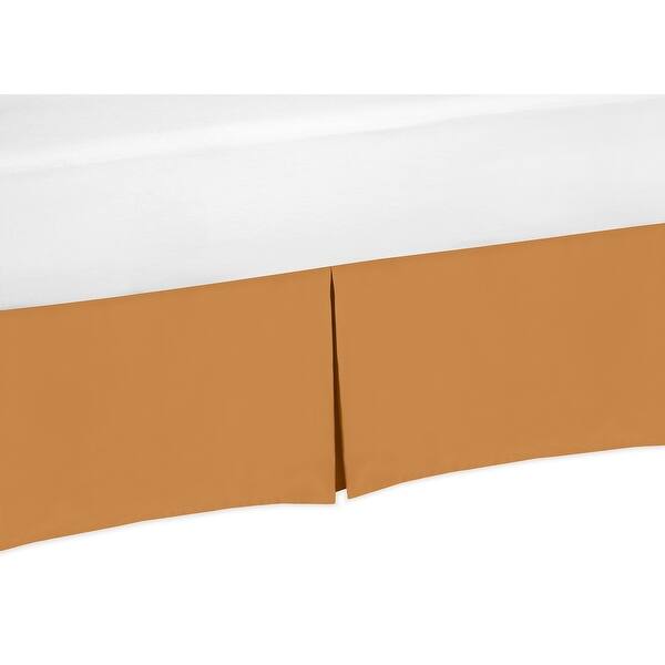 Solid Pumpkin Orange Queen Bed Skirt Pumpkin Rust Orange Retro Bohemian