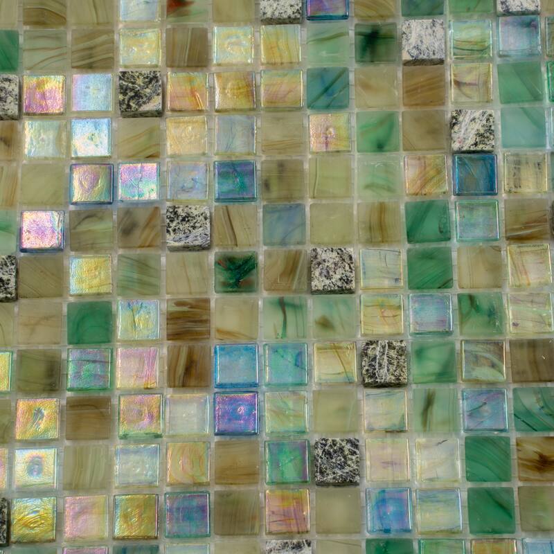 Apollo tile 12" x 12" Mingles Glossy Emerald Green Glass Tile (9.3 sq ft/case) - 10 Pack