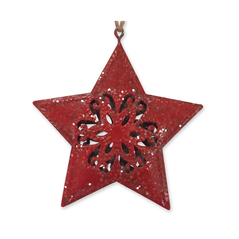 Red Star Ornament, Set of 6