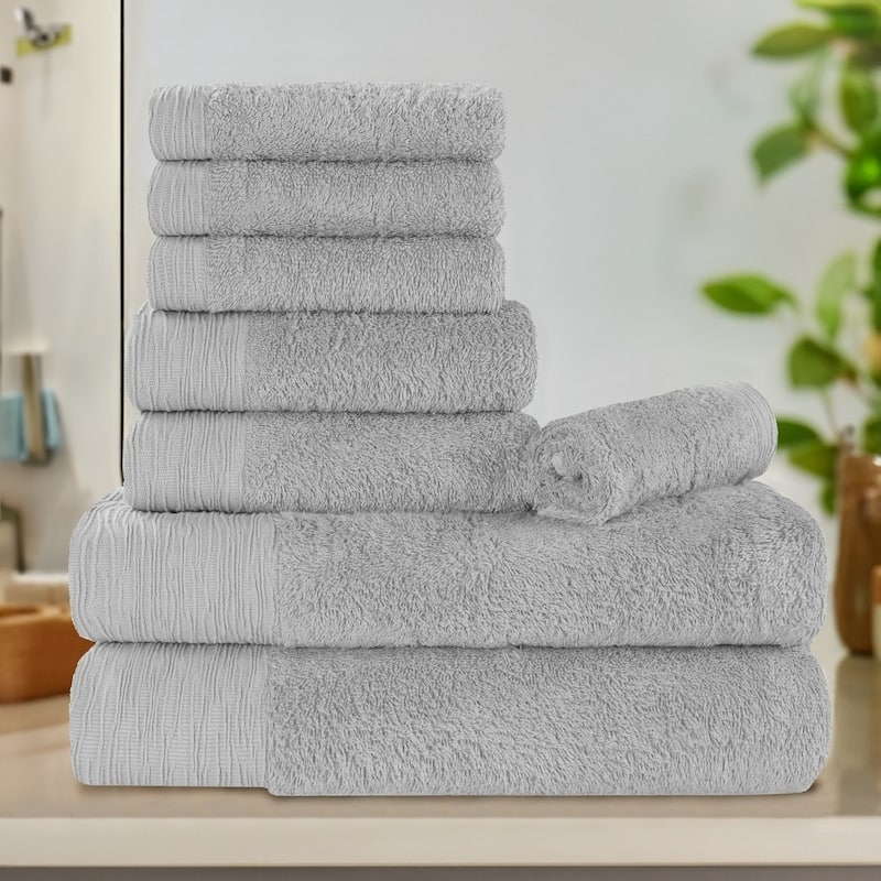 Superior Sierra Rayon From Bamboo Cotton Blend 8 Piece Bathroom Towel Set
