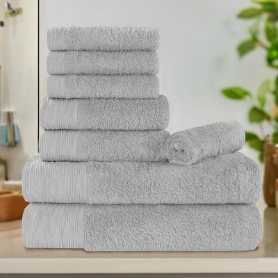 Superior Sierra Rayon From Bamboo Cotton Blend 8 Piece Bathroom Towel Set