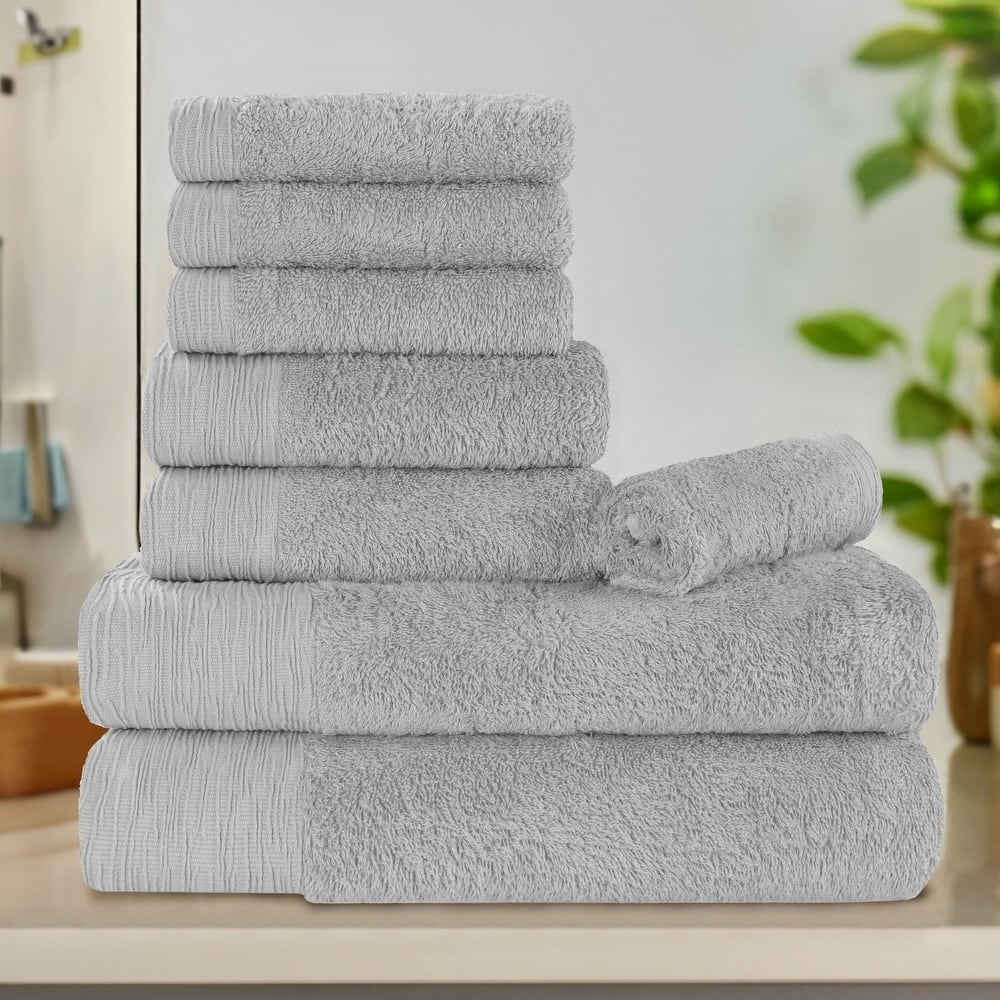 Superior Sierra Rayon From Bamboo Cotton Blend 8 Piece Bathroom Towel Set