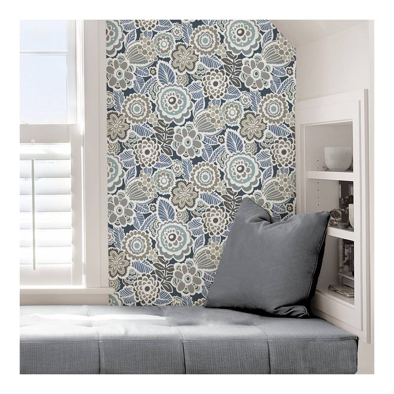 NuWallpaper Dream On Navy Peel & Stick Wallpaper - 216in x 20.5in x 0.025in