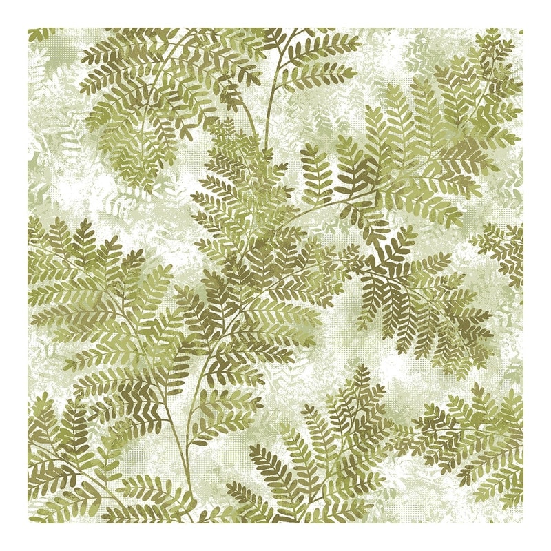 Fern Forest Botanical Drawer Liner Green Black // Peel & Stick