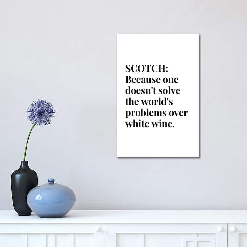 iCanvas "Scotch Whisky And Wine Bar Quote" by Design Harvest Canvas Print - 18x12x1.5