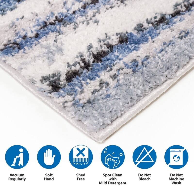 Watercolor Abstract Stripe Woven Area Rug - 5'x7'