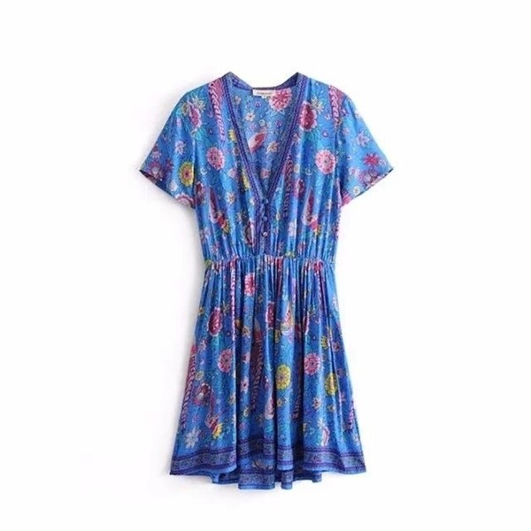 blue hippie dress