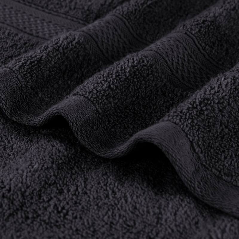 Superior Chevron Zero Twist Solid and Jacquard Cotton Bath Sheet Set of 2