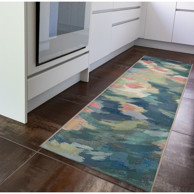 Liora Manne Marina Watercolor Pond Indoor/Outdoor Area Rug