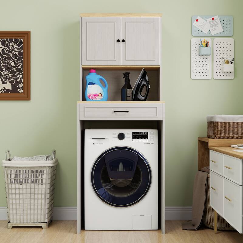 Anmytek Space Saving Storage Cabinet Laundry Washer Pedestal Kitchen Appliance Organizer